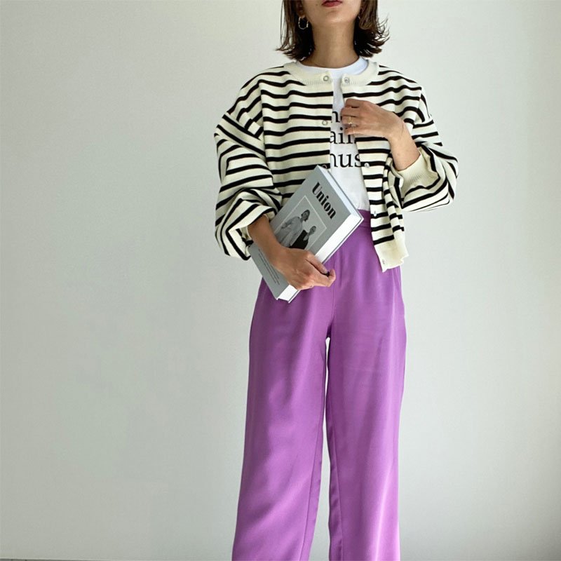 画像9: ●SALE●【liveご紹介アイテム】前後着用OK！2way!! border balloon sleeve cardigan (9)