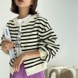 画像10: ●SALE●【liveご紹介アイテム】前後着用OK！2way!! border balloon sleeve cardigan (10)