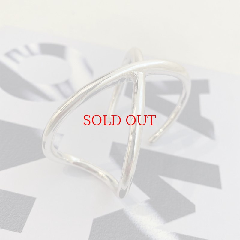 画像1: ◆wide cross bangle (1)