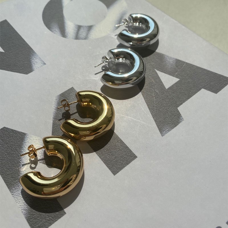 画像2: ◆久々の再販!!【LIVEご紹介アイテム】wide hoop pierce M (2)