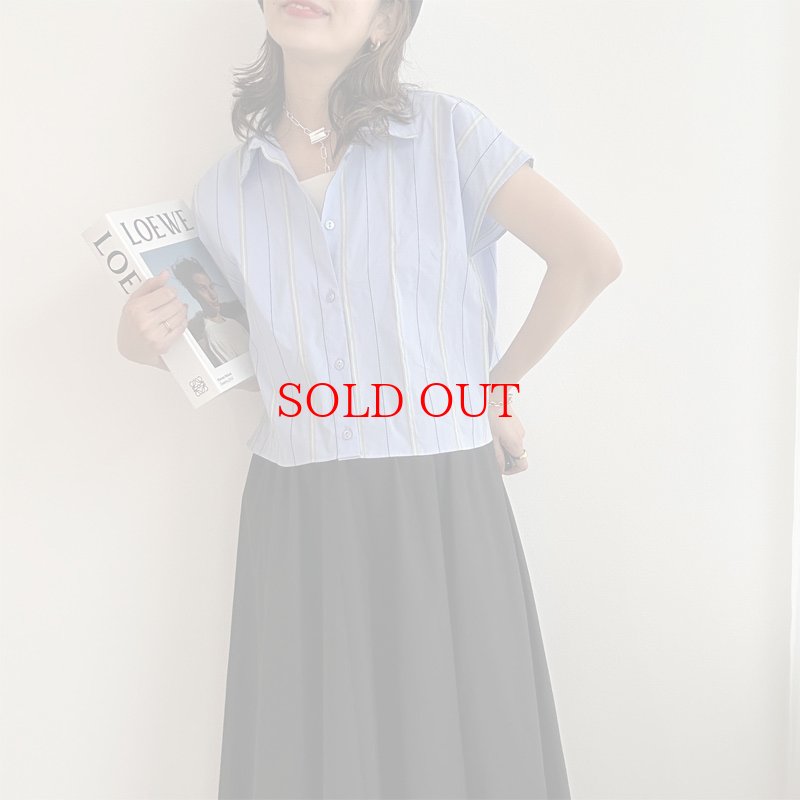 画像3: 【liveご紹介アイテム】neon stripe short blouse (3)