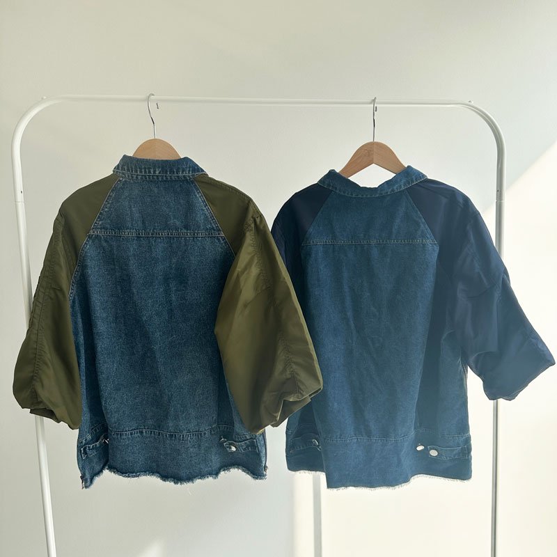 画像9: 【liveご紹介アイテム】MA-1 docking denim shirt (9)