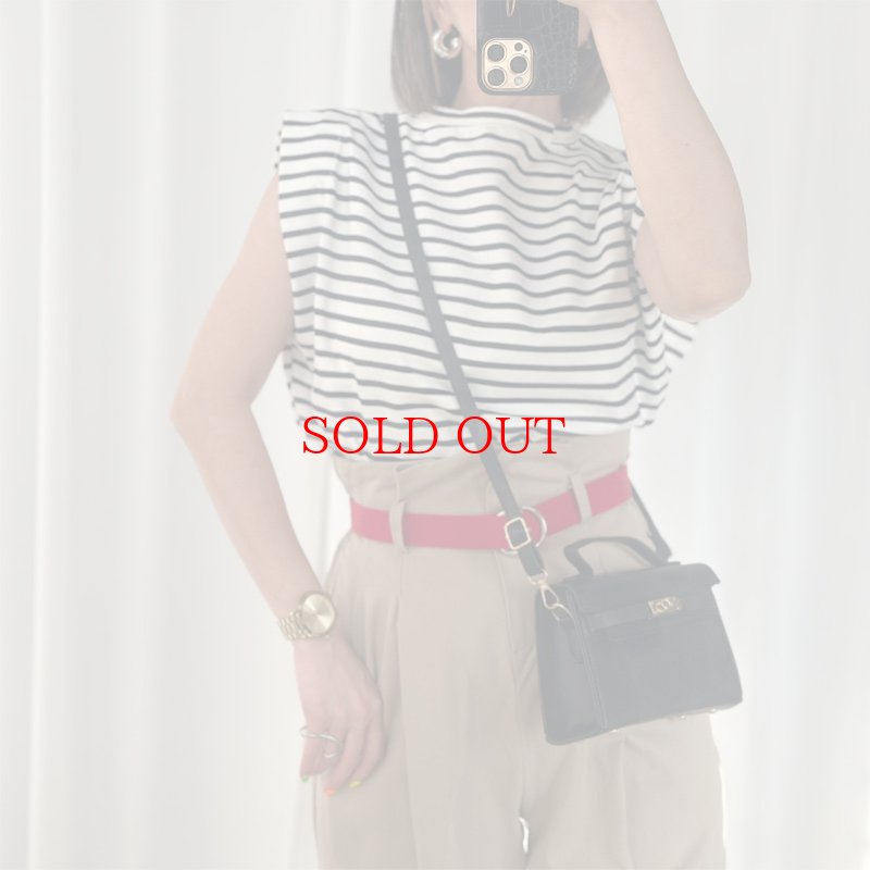画像14: 【 liveご紹介アイテム】high-waist tuck pants (belt set) (14)