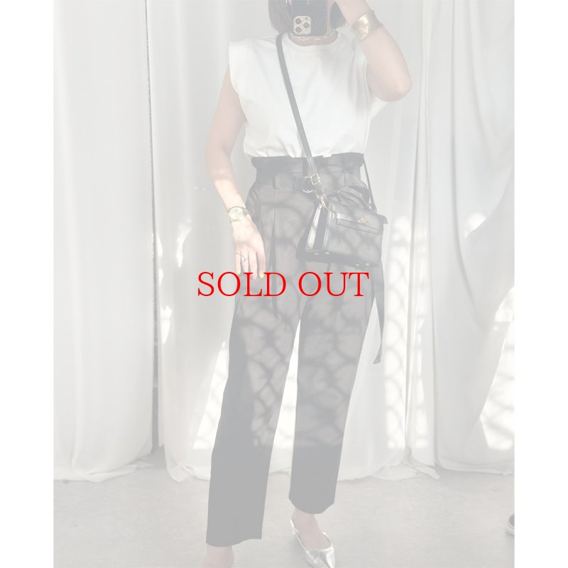 画像9: 【 liveご紹介アイテム】high-waist tuck pants (belt set) (9)