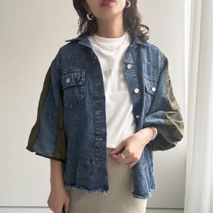 画像4: 【インスタliveご紹介アイテム】MA-1 docking denim shirt