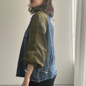 画像11: 【インスタliveご紹介アイテム】MA-1 docking denim shirt