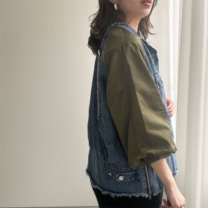 画像12: 【インスタliveご紹介アイテム】MA-1 docking denim shirt