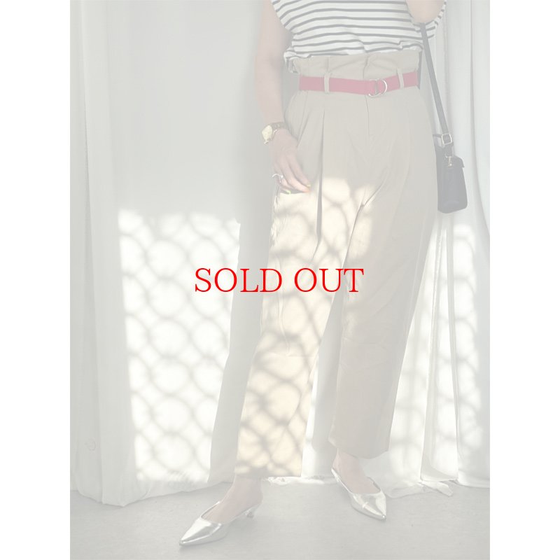 画像4: 【 liveご紹介アイテム】high-waist tuck pants (belt set) (4)