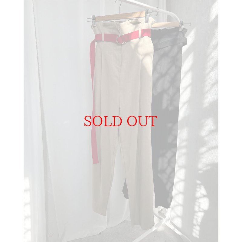 画像6: 【 liveご紹介アイテム】high-waist tuck pants (belt set) (6)