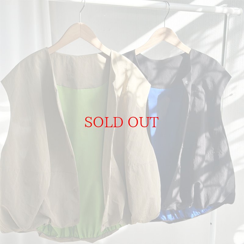 画像1: 【インスタliveご紹介アイテム】bi-color cocoon vest (1)