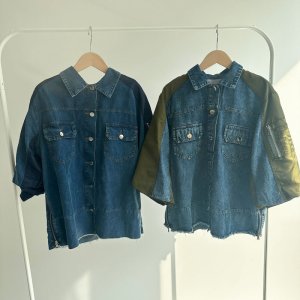 画像3: 【インスタliveご紹介アイテム】MA-1 docking denim shirt