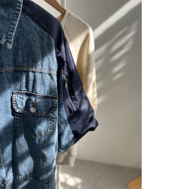 画像13: 【liveご紹介アイテム】MA-1 docking denim shirt (13)
