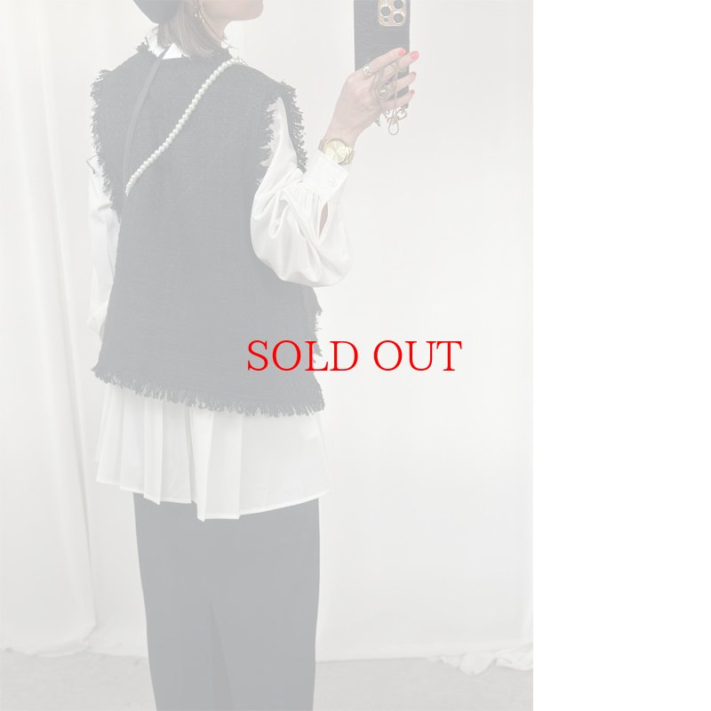 画像14: ●サンプルSALE●【7/8 LIVEアイテム】●低身長さんも高身長さんもバランスよく着れるツイードベスト (14)