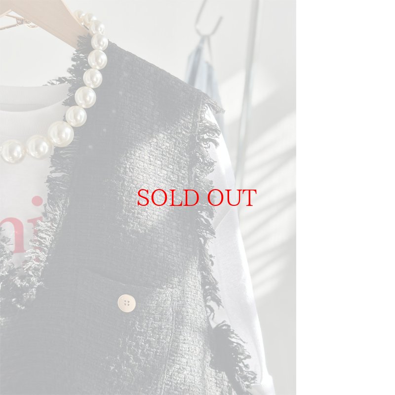 画像16: ●サンプルSALE●【7/8 LIVEアイテム】●低身長さんも高身長さんもバランスよく着れるツイードベスト (16)