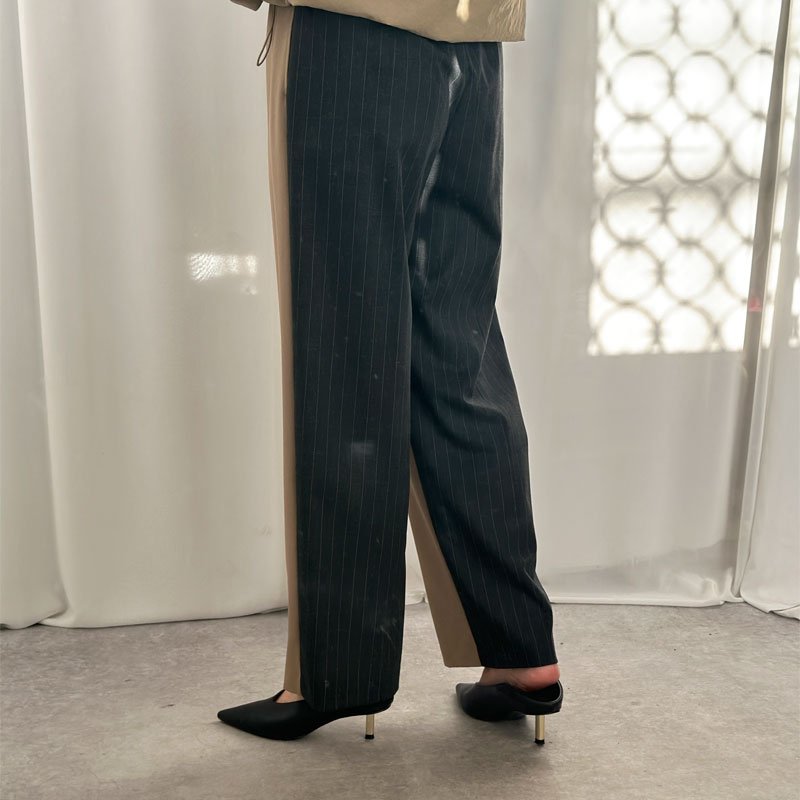 画像1: 【liveご紹介アイテム】bi-color pinstripe slacks (1)