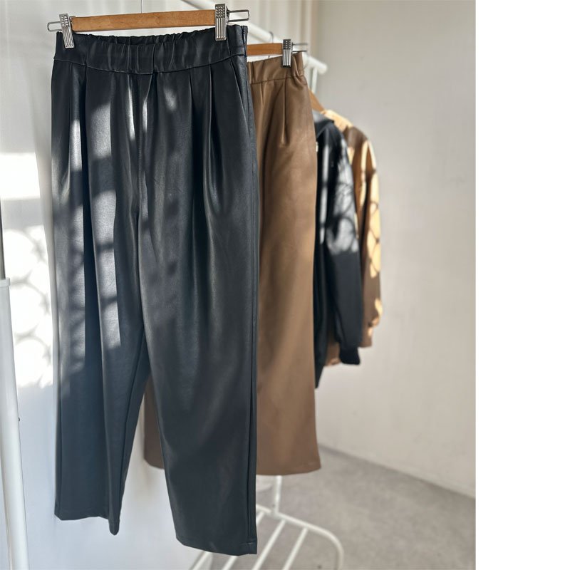 画像1: ●SALE●【liveご紹介アイテム】eco leather pants エコレザーパンツ (1)