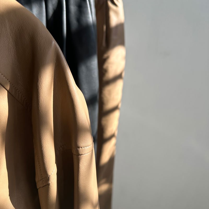 画像4: ●SALE●【liveご紹介アイテム】eco leather zip hoodie (4)