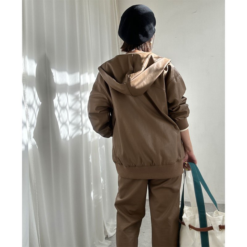 画像20: ●SALE●【liveご紹介アイテム】eco leather zip hoodie (20)