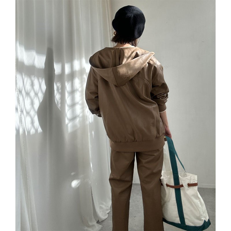 画像21: ●SALE●【liveご紹介アイテム】eco leather zip hoodie (21)