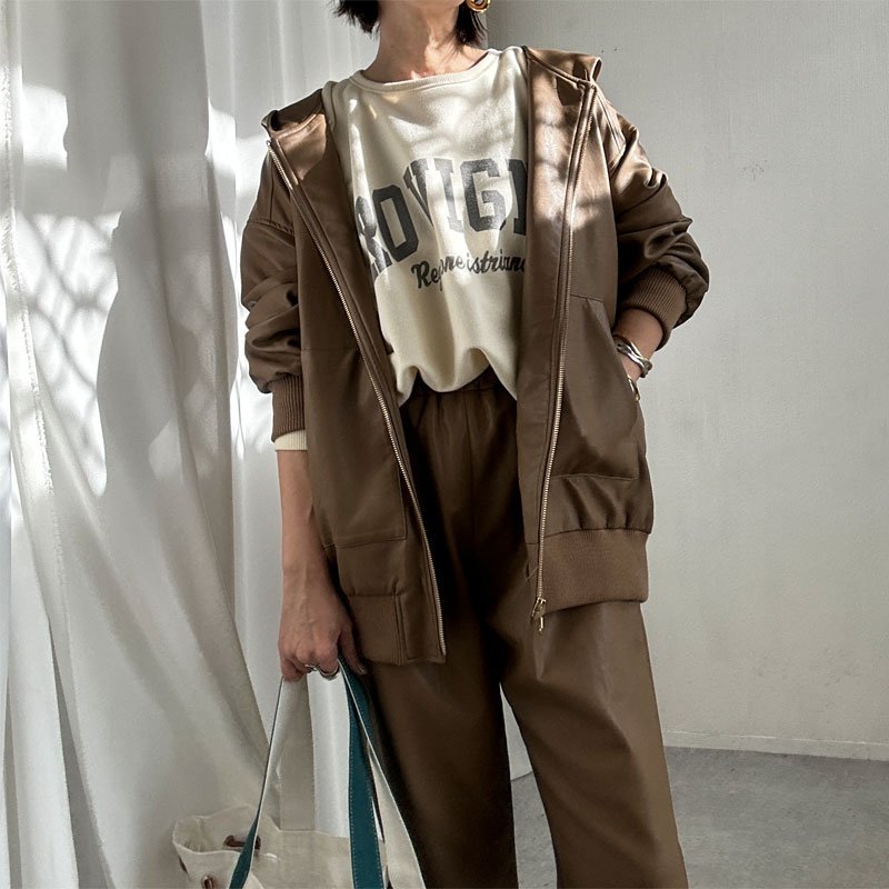 画像19: ●SALE●【liveご紹介アイテム】eco leather zip hoodie (19)