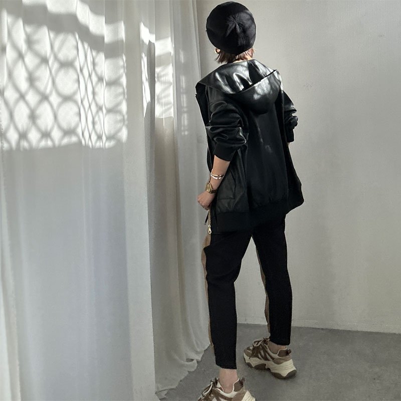 画像15: ●SALE●【liveご紹介アイテム】eco leather zip hoodie (15)