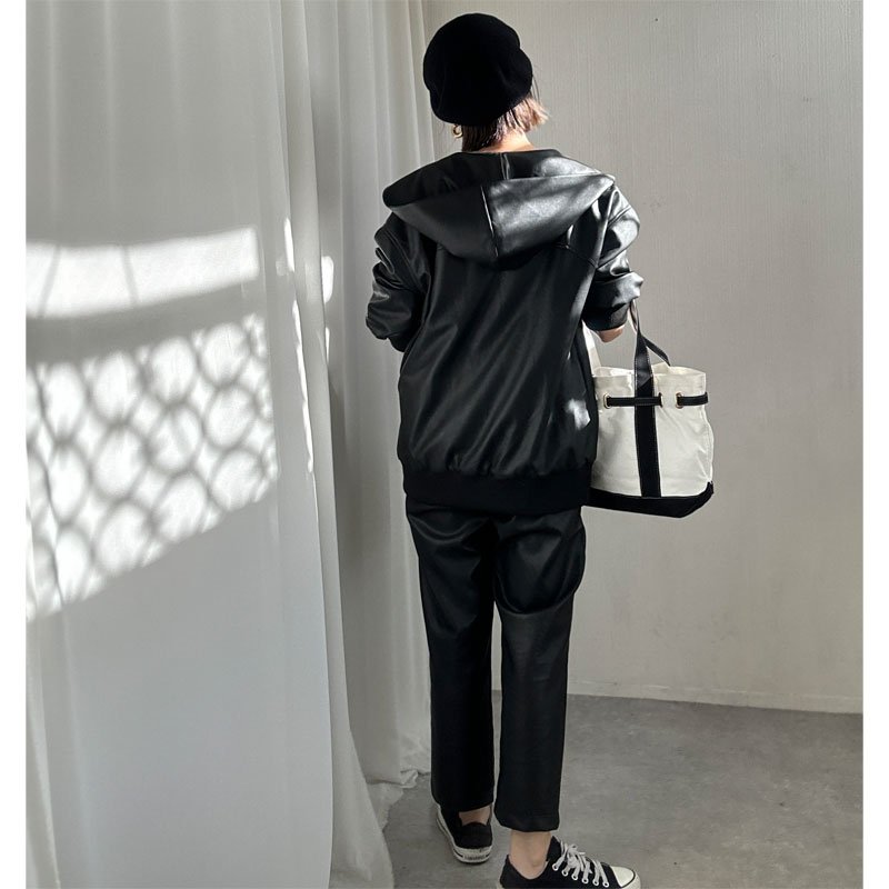 画像24: ●SALE●【liveご紹介アイテム】eco leather zip hoodie (24)