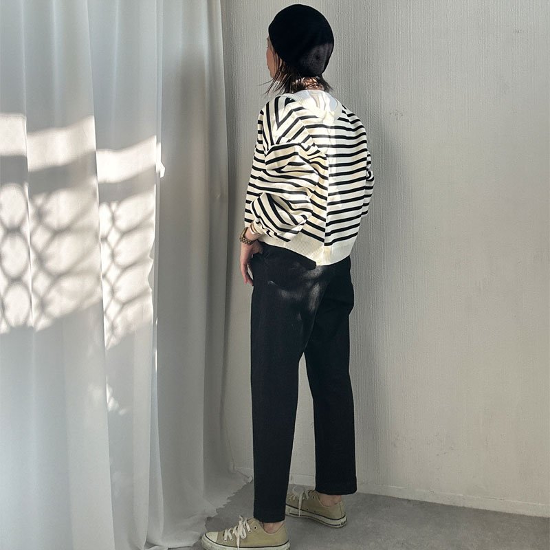 画像17: ●SALE●【liveご紹介アイテム】前後着用OK！2way!! border balloon sleeve cardigan (17)