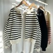 画像2: ●SALE●【liveご紹介アイテム】前後着用OK！2way!! border balloon sleeve cardigan (2)