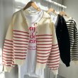 画像4: ●SALE●【liveご紹介アイテム】前後着用OK！2way!! border balloon sleeve cardigan (4)