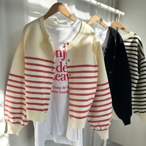 画像4: ●SALE●【liveご紹介アイテム】前後着用OK！2way!! border balloon sleeve cardigan
