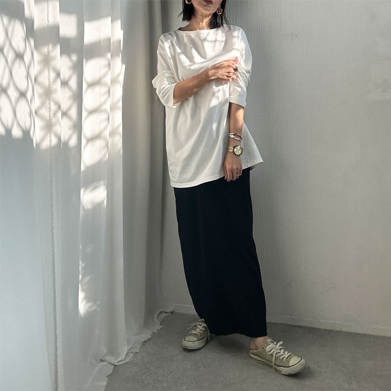 画像20: ●激推し●大人の雰囲気●襟の形と丈感が◎【liveご紹介アイテム】boatneck long T (20)