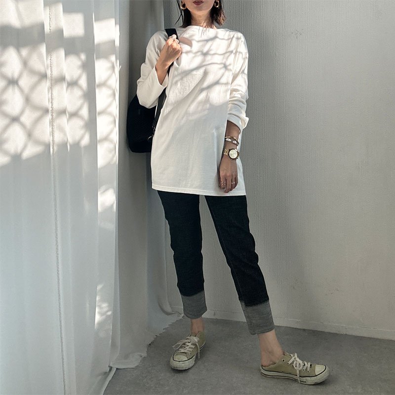 画像18: ●激推し●大人の雰囲気●襟の形と丈感が◎【liveご紹介アイテム】boatneck long T (18)