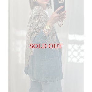 画像4: ◆再再再販●チェックとデニムのドッキング【liveご紹介アイテム】denim docking check jacket