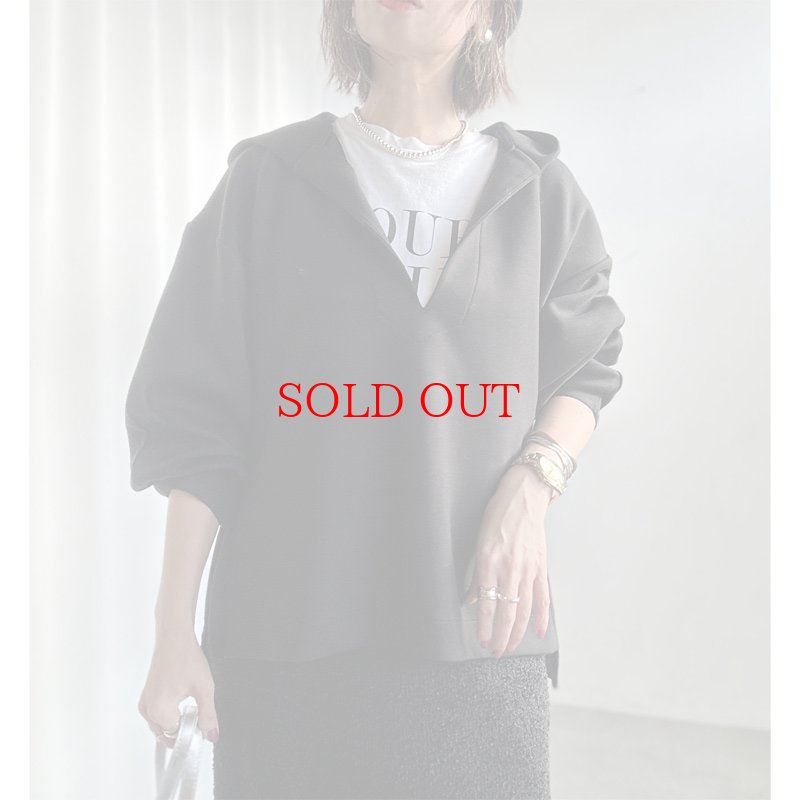 画像2: ●再再再販●深Vが可愛い【liveご紹介アイテム】Vneck hood pullover (2)