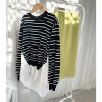 画像6: ●ニットとシャツがドッキング●【liveご紹介アイテム】docking design border knit