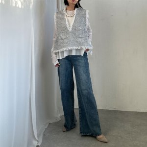 画像18: ●激推し●低身長さんも高身長さんもバランスよく着れるツイードベスト●新色登場●【LIVEご紹介アイテム】tweed short vest