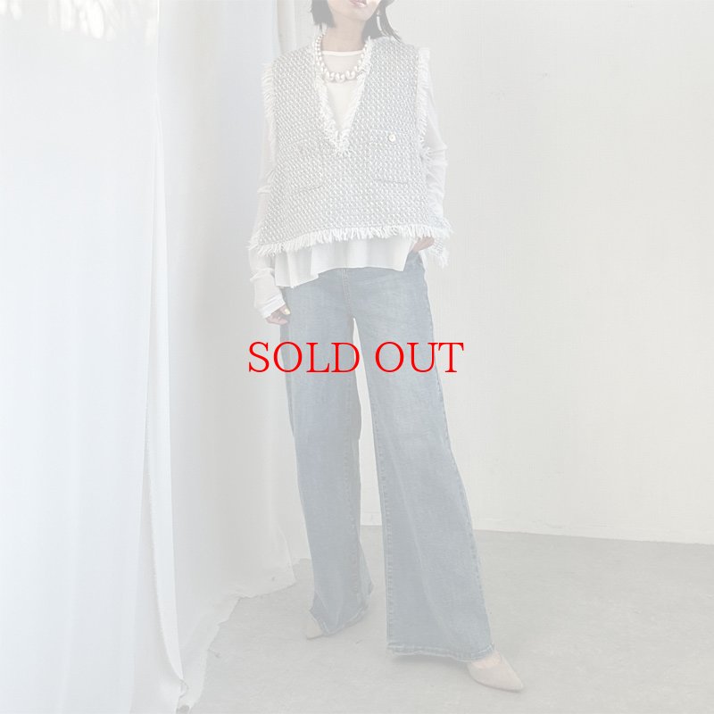 画像18: ●サンプルSALE●【7/8 LIVEアイテム】●低身長さんも高身長さんもバランスよく着れるツイードベスト (18)