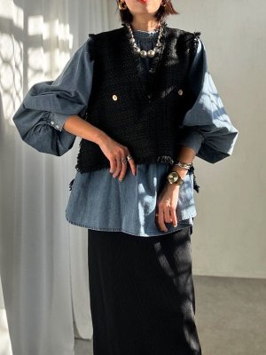 画像9: ●激推し●低身長さんも高身長さんもバランスよく着れるツイードベスト●新色登場●【LIVEご紹介アイテム】tweed short vest