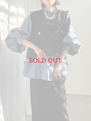 画像9: ●SALE●【12/16 LIVEアイテム】●低身長さんも高身長さんもバランスよく着れるツイードベスト●（ブラック×ホワイト）