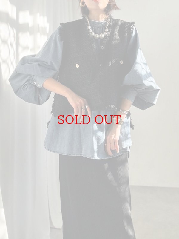 画像9: ●サンプルSALE●【7/8 LIVEアイテム】●低身長さんも高身長さんもバランスよく着れるツイードベスト (9)