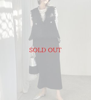 画像8: ●SALE●【12/16 LIVEアイテム】●低身長さんも高身長さんもバランスよく着れるツイードベスト●（ブラック×ホワイト）