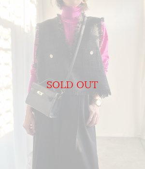 画像11: ●SALE●【12/16 LIVEアイテム】●低身長さんも高身長さんもバランスよく着れるツイードベスト●（ブラック×ホワイト）