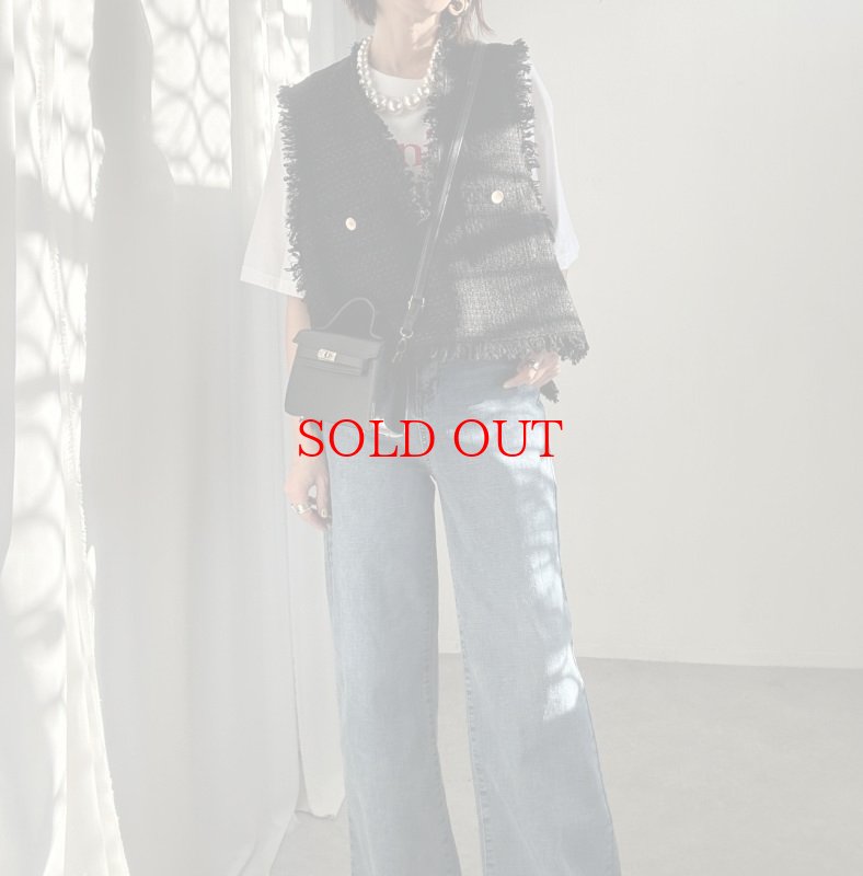 画像10: ●サンプルSALE●【7/8 LIVEアイテム】●低身長さんも高身長さんもバランスよく着れるツイードベスト (10)