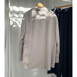 画像4: ●SALE●【LIVEご紹介アイテム】●リネンライクピンストライプWジャケット（ワイドパンツとセットアップ可能）