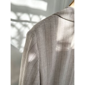 画像7: ●SALE●【LIVEご紹介アイテム】●リネンライクピンストライプWジャケット（ワイドパンツとセットアップ可能）
