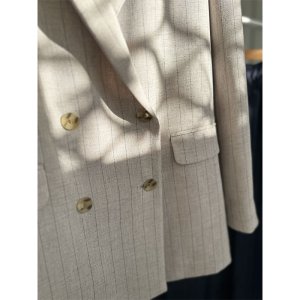 画像5: ●SALE●【LIVEご紹介アイテム】●リネンライクピンストライプWジャケット（ワイドパンツとセットアップ可能）