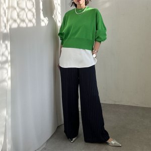 画像19: ●SALE●【LIVEご紹介アイテム】リネンライクピンストライプワイドパンツ(ジャケットとセットアップ可能)