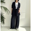 画像2: ●SALE●【LIVEご紹介アイテム】リネンライクピンストライプワイドパンツ（ジャケットとセットアップ可能） (2)