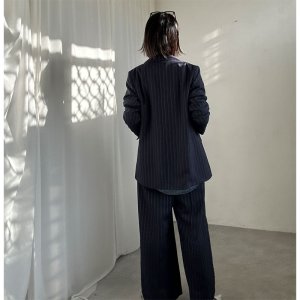 画像20: ●SALE●【LIVEご紹介アイテム】●リネンライクピンストライプWジャケット（ワイドパンツとセットアップ可能）