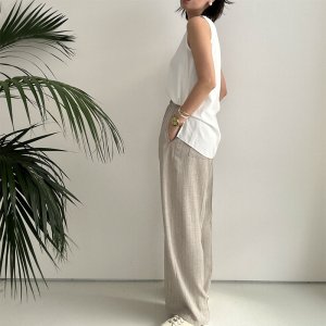 画像8: ●SALE●【LIVEご紹介アイテム】リネンライクピンストライプワイドパンツ(ジャケットとセットアップ可能)